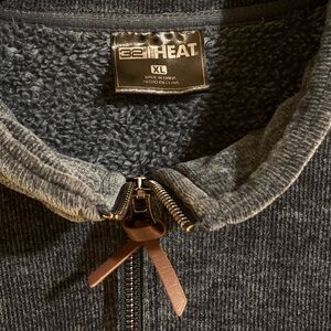 Men's Gray Full-Zip Sherpa-Lined Sweater - XL